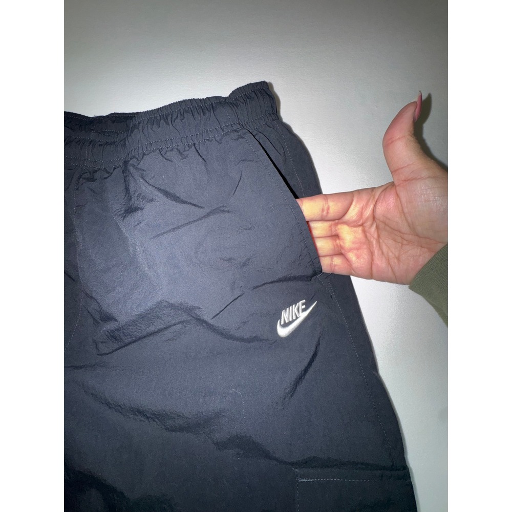 Nike Mens Sportswear Woven Cargo Track Windbreaker Pants Black Nylon Joggers S - Picture 5 of 13